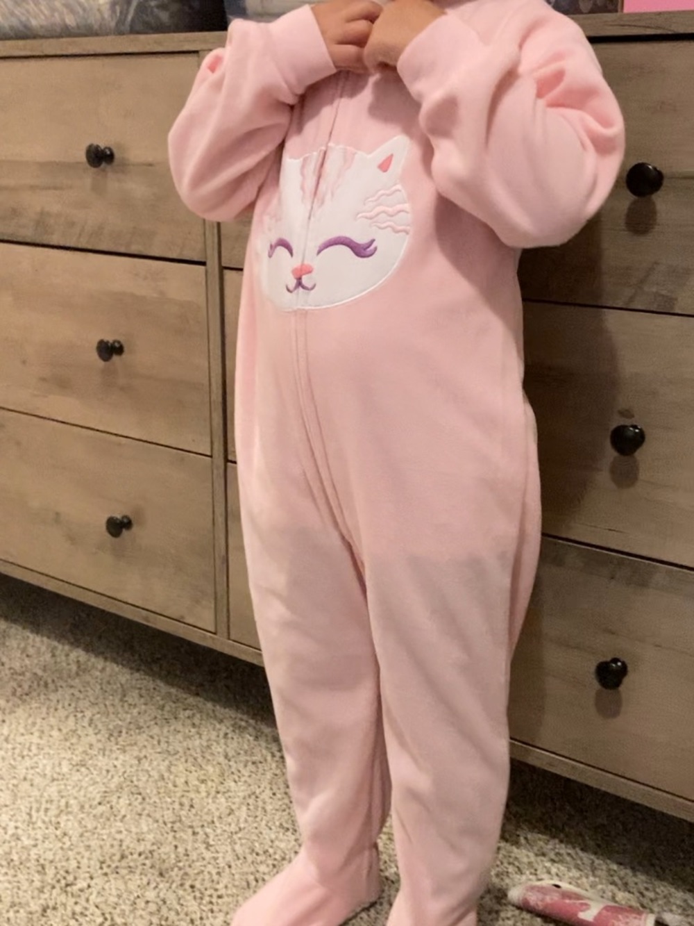 Joe Boxer Pink Cat Fleece Footie Pajamas